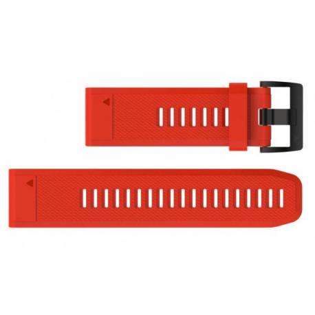 Bracelet Silicone QuickFit pour Montre Garmin Fenix 5X - Rouge