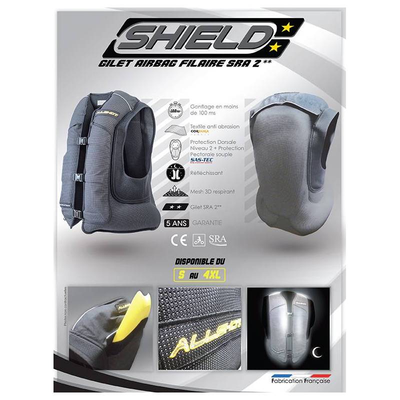 Gilet Airbag AllShot Shield Retro - Noir